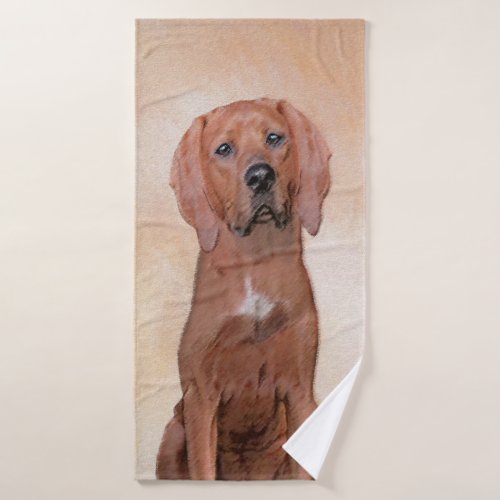 Redbone Coonhound Painting _ Cute Original Dog Art Bath Towel Set