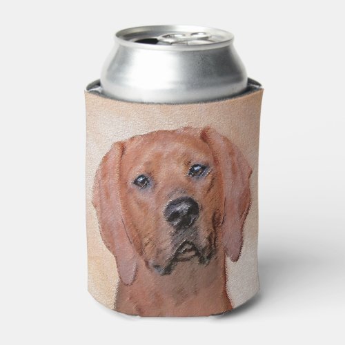 Redbone Coonhound Painting _ Cute Original Dog Art Can Cooler