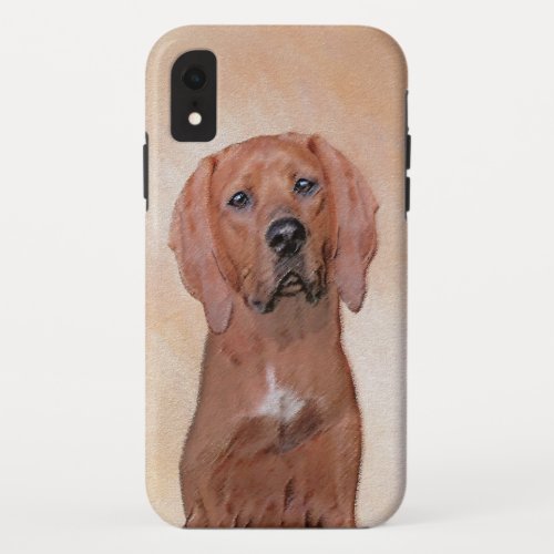 Redbone Coonhound Painting _ Cute Original Dog Art iPhone XR Case