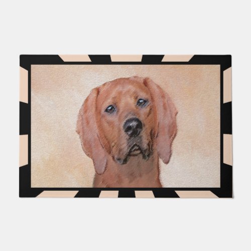 Redbone Coonhound Painting _ Cute Original Dog Art Doormat