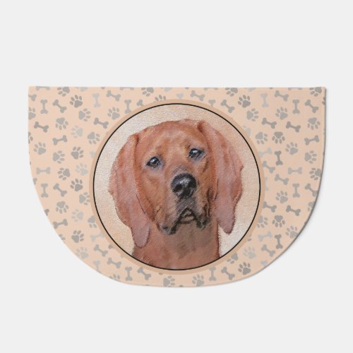 Redbone Coonhound Painting _ Cute Original Dog Art Doormat