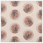 Redbone Coonhound Painting Cute Original Dog Art Fabric