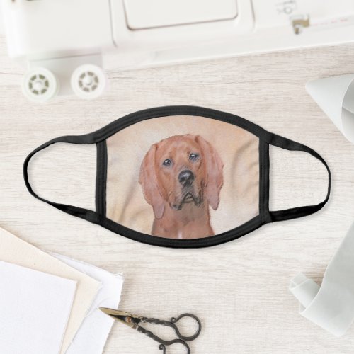 Redbone Coonhound Painting _ Cute Original Dog Art Face Mask