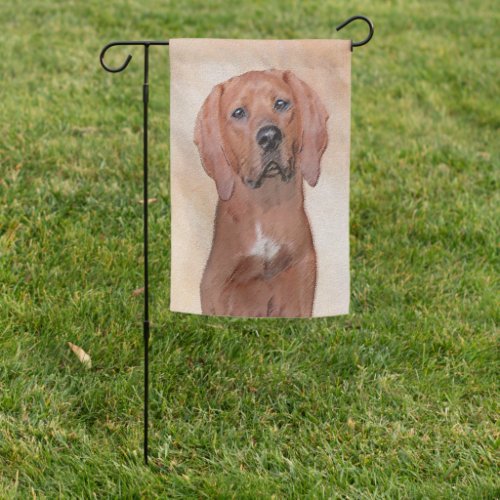 Redbone Coonhound Painting _ Cute Original Dog Art Garden Flag