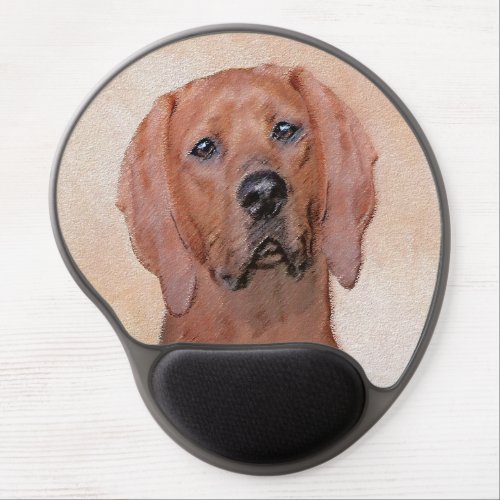 Redbone Coonhound Painting _ Cute Original Dog Art Gel Mouse Pad