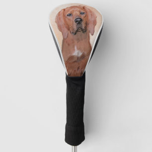Redbone Coonhound Painting - Cute Original Dog Art Golf Head Cover