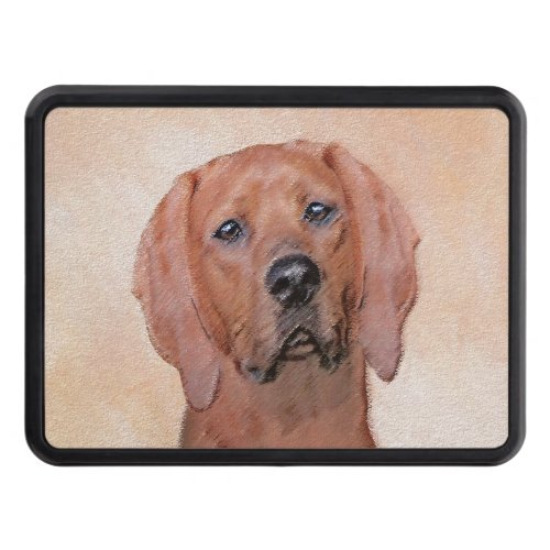 Redbone Coonhound Painting _ Cute Original Dog Art Hitch Cover