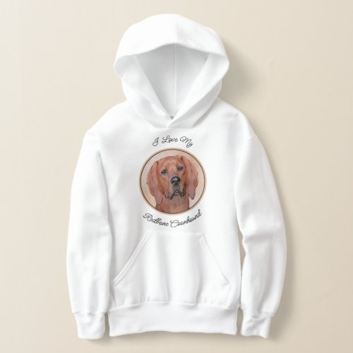 Redbone Coonhound Painting _ Cute Original Dog Art Hoodie