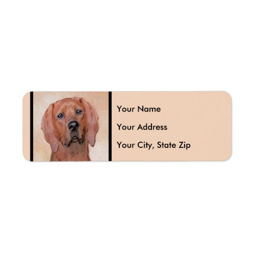 Redbone Coonhound Painting _ Cute Original Dog Art Label