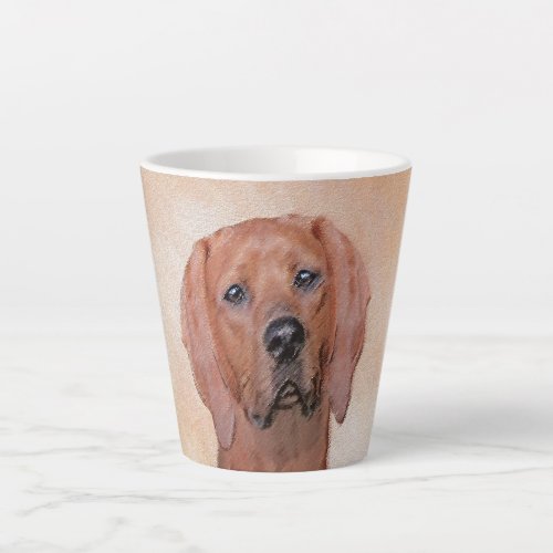 Redbone Coonhound Painting _ Cute Original Dog Art Latte Mug