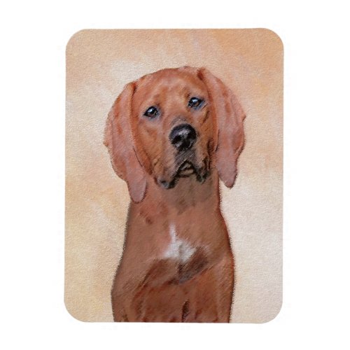 Redbone Coonhound Painting _ Cute Original Dog Art Magnet