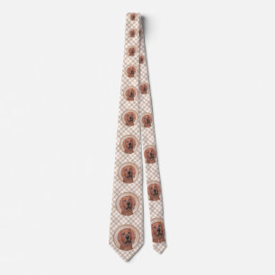 Redbone Coonhound Painting - Cute Original Dog Art Neck Tie
