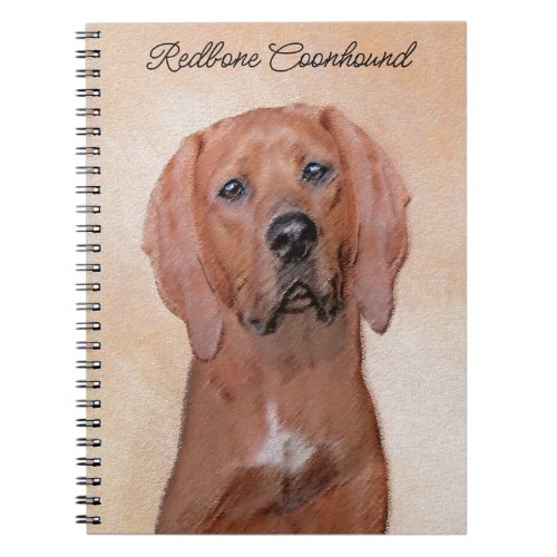 Redbone Coonhound Painting _ Cute Original Dog Art Notebook