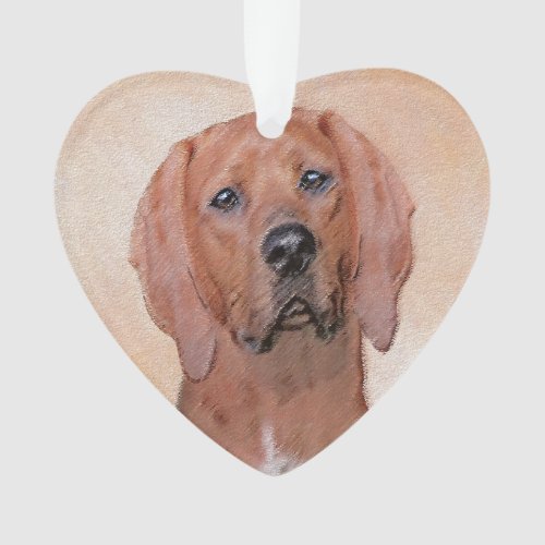 Redbone Coonhound Painting _ Cute Original Dog Art Ornament