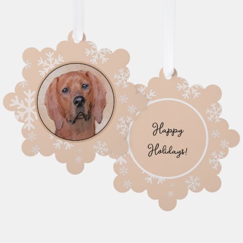Redbone Coonhound Painting _ Cute Original Dog Art Ornament Card