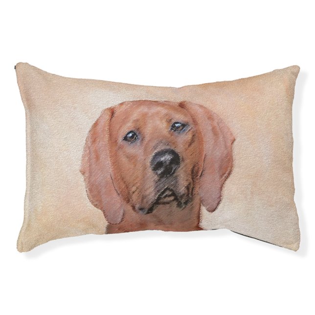 Redbone Coonhound Painting - Cute Original Dog Art Pet Bed (Front)