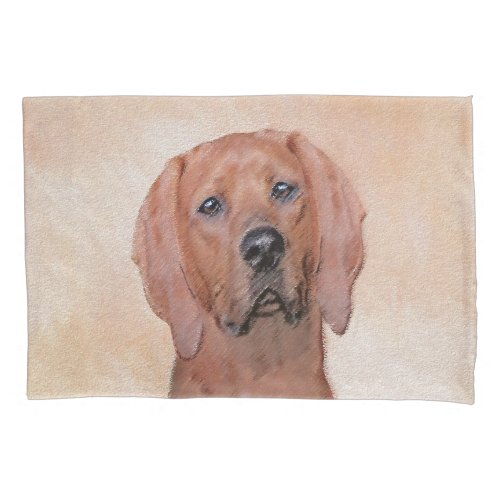 Redbone Coonhound Painting _ Cute Original Dog Art Pillow Case