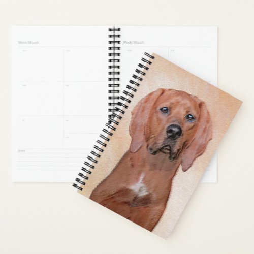 Redbone Coonhound Painting _ Cute Original Dog Art Planner