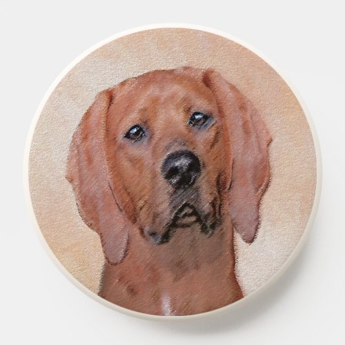 Redbone Coonhound Painting _ Cute Original Dog Art PopSocket