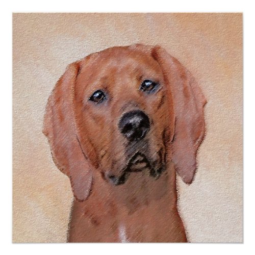 Redbone Coonhound Painting _ Cute Original Dog Art Poster