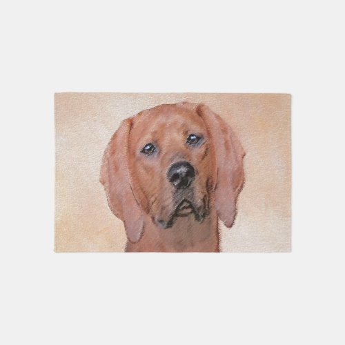 Redbone Coonhound Painting _ Cute Original Dog Art Rug