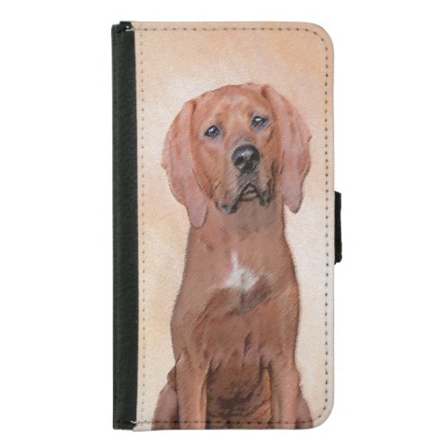 Redbone Coonhound Painting _ Cute Original Dog Art Samsung Galaxy S5 Wallet Case