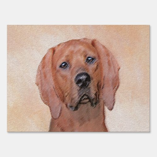 Redbone Coonhound Painting _ Cute Original Dog Art Sign