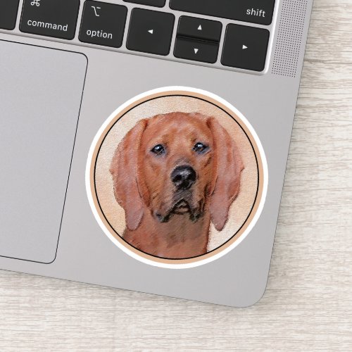 Redbone Coonhound Painting _ Cute Original Dog Art Sticker