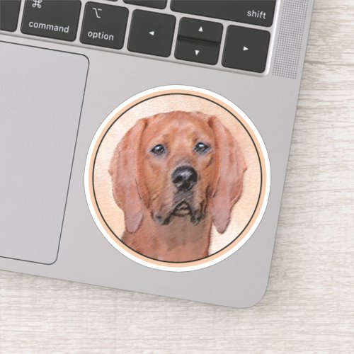 Redbone Coonhound Painting _ Cute Original Dog Art Sticker