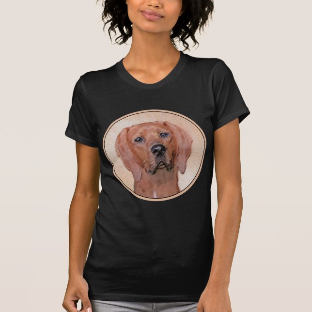 Redbone Coonhound Painting - Cute Original Dog Art T-Shirt (Front)