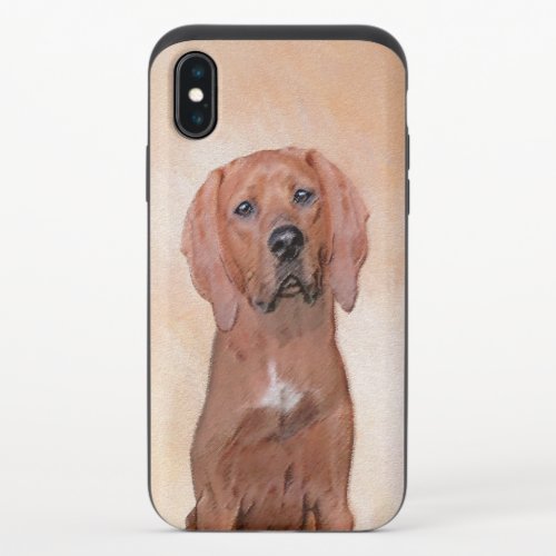 Redbone Coonhound Painting _ Cute Original Dog Art iPhone X Slider Case