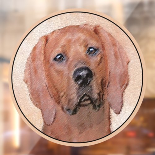 Redbone Coonhound Painting _ Cute Original Dog Art Window Cling