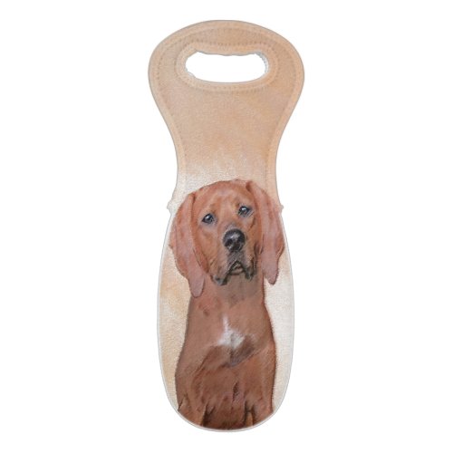 Redbone Coonhound Painting _ Cute Original Dog Art Wine Bag