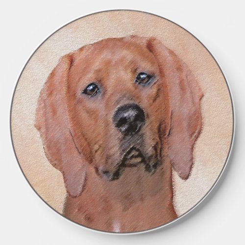 Redbone Coonhound Painting _ Cute Original Dog Art Wireless Charger