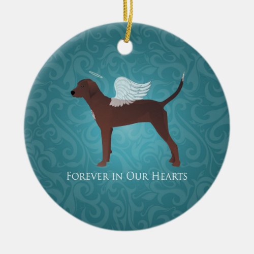 Redbone Coonhound Pet Memorial Angel Dog Ceramic Ornament