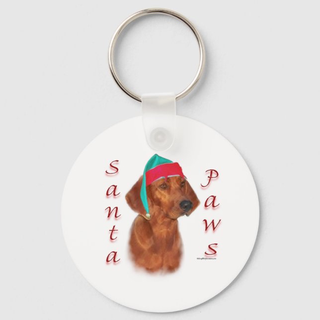 Redbone Coonhound Santa Paws Keychain (Front)