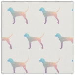 Redbone Coonhound Silhouette Tiled - Pastel Fabric