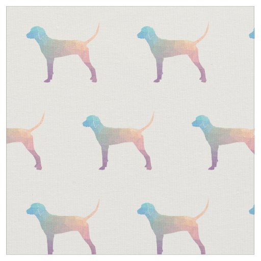 Redbone Coonhound Silhouette Tiled - Pastel Fabric