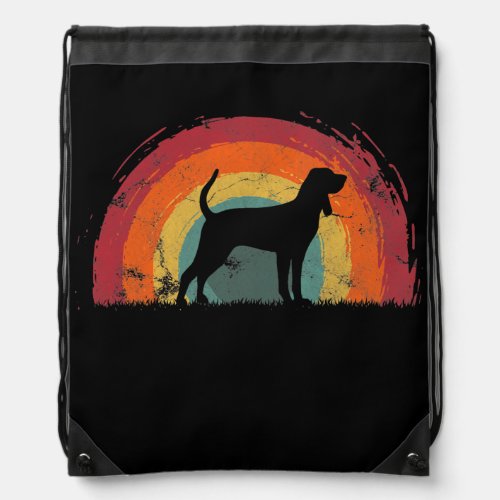 Redbone Coonhound Vintage Rainbow Dog Men Women  Drawstring Bag
