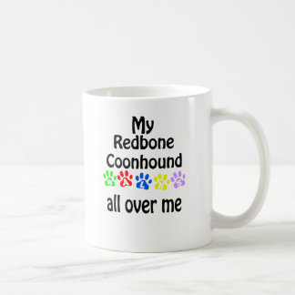 Redbone Coonhound Walks Design Coffee Mug