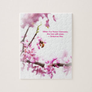Redbud & honeybee in Springtime Jigsaw Puzzle