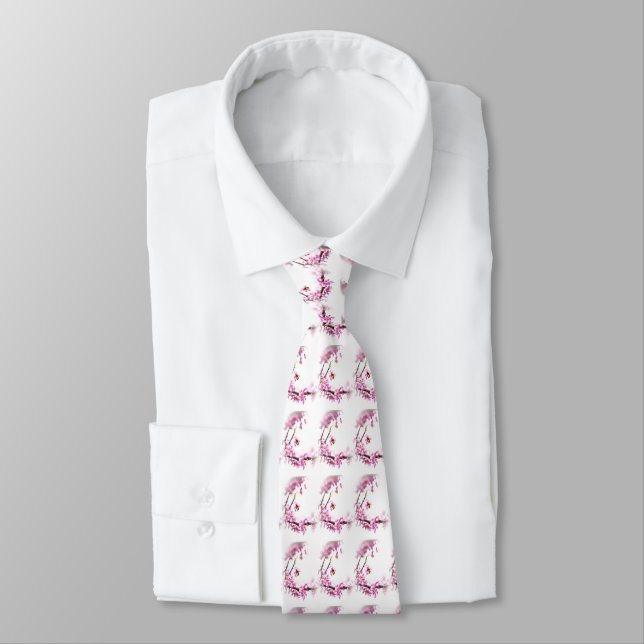 Redbud & honeybee in Springtime Neck Tie (Tied)