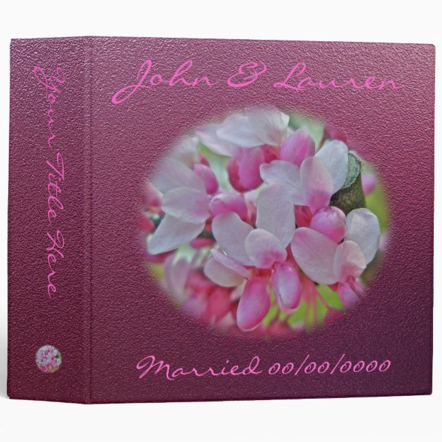 Redbud Tree Blossoms Binder to Customize (Front/Spine)