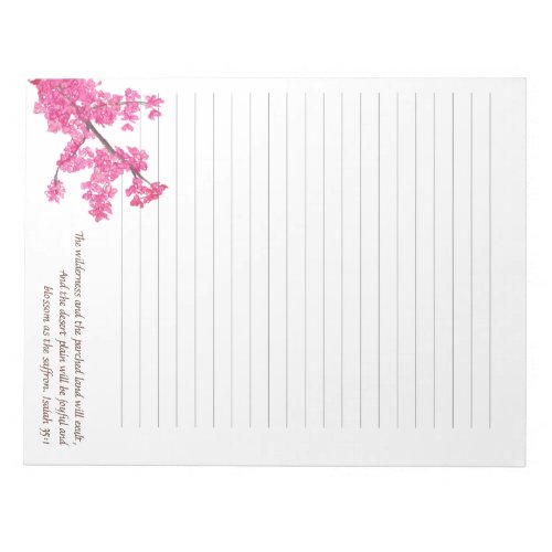Redbud Tree Branch in Full Bloom Notepad with Line