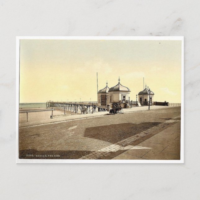 Redcar, the pier, Yorkshire, England rare Photochr Postcard (Front)