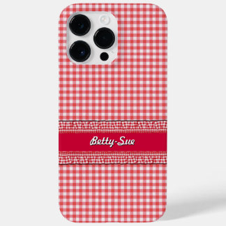 RedCheckered Case with Your Name