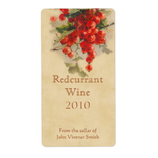 Redcurrant wine bottle label