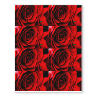 Reddest Rose Temporary Tattoos