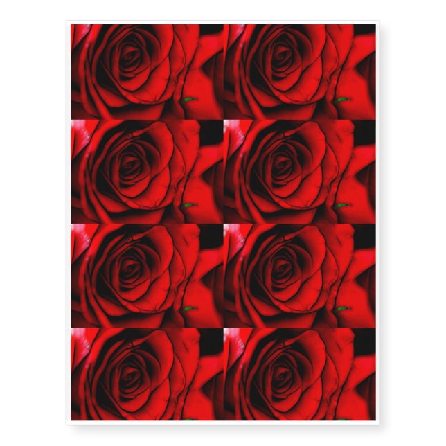 Reddest Rose Temporary Tattoos (Front)