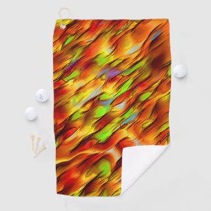 Reddish and chromed yellow stain, hot colors golf towel